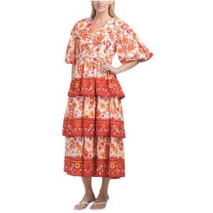 US TOGETHER Tiered Floral Maxi Dress
